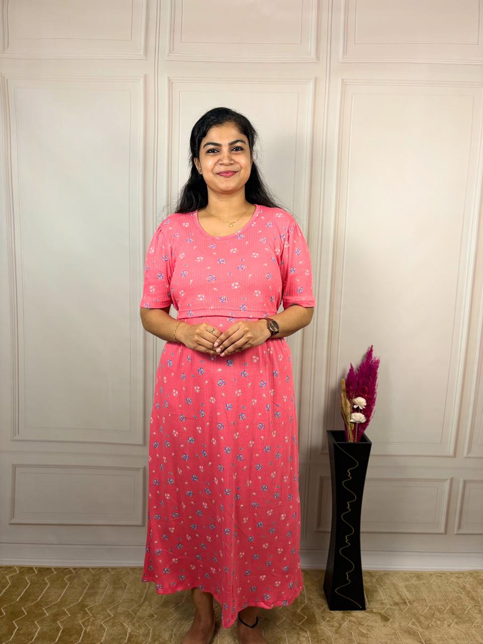 Pink Coral Ribbed Zipless Maternity Wear