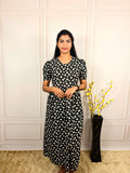 Black Daisy Zipless Maternity Wear-Calf length