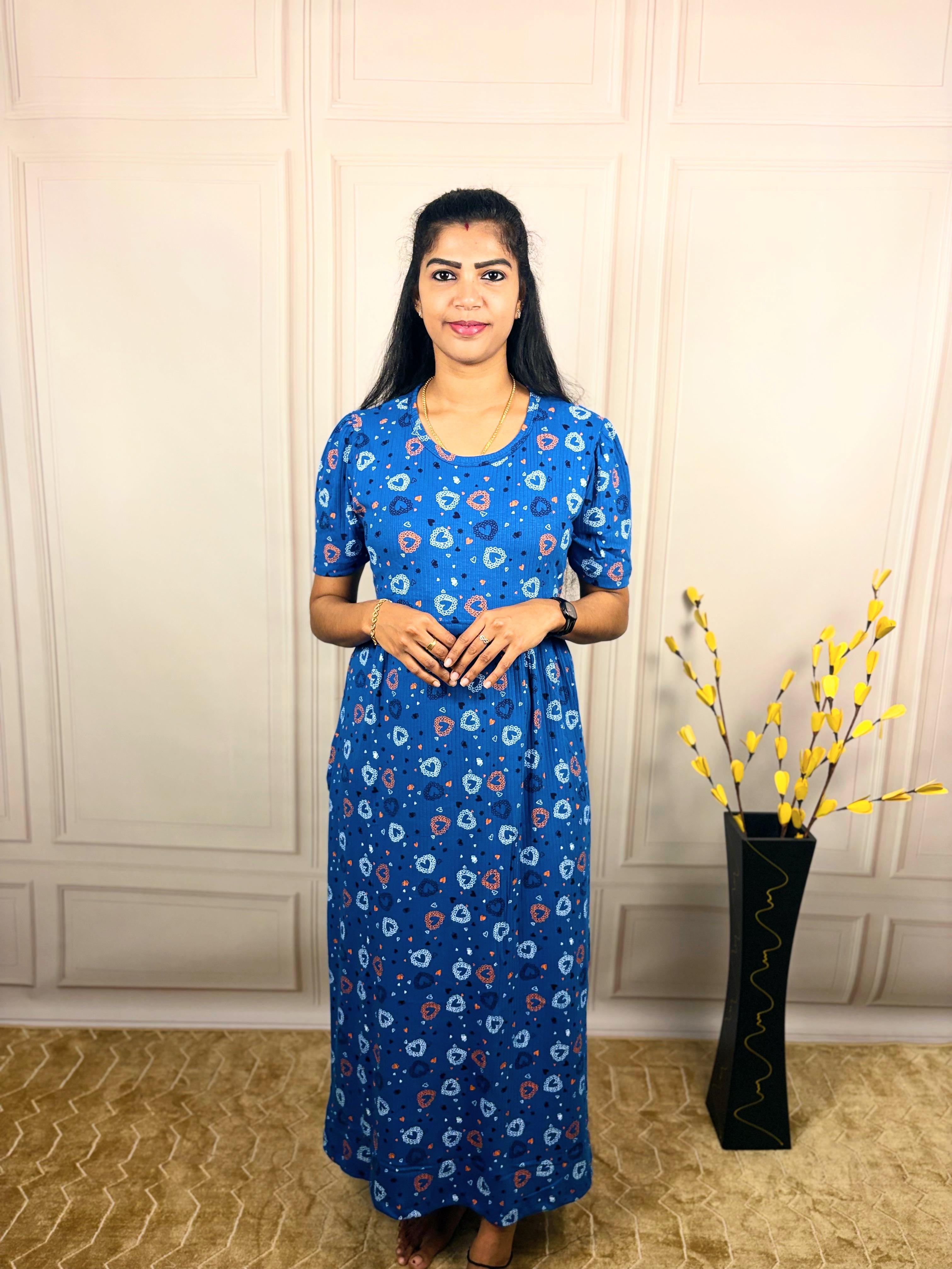 Royal Blue Ribbed Zipless Maternity  Wear