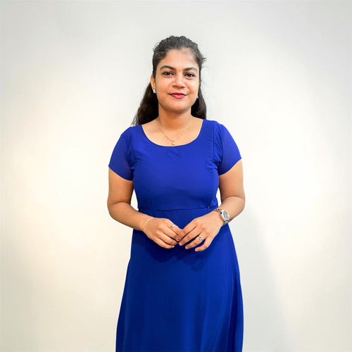 Blue & Yellow Overjacket dress- Feeding-friendly