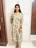 Floral Beige Co‑ord Kurta Set